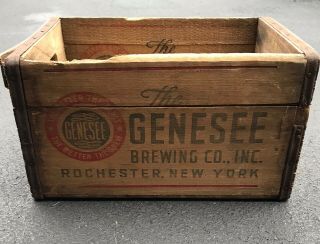 Vintage Wooden Beer Crate Genesee Brewing Rochester York Wood Beer Rare