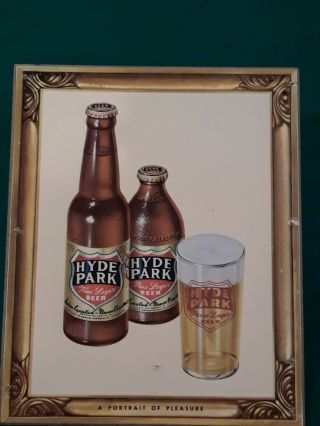 Hyde Park True Lager Beer Sign Measures 10 1/4 Inches Across And 12 1/2 In.  Tall