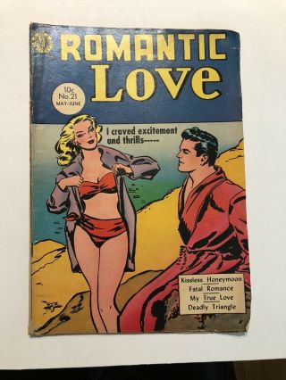 Vintage Comic Book Romantic Love 1954 Volume 1 No.  21 Avon Periodicals Inc