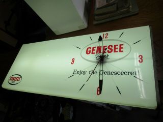 Vintage Genesee Bewing Co.  Beer Clock Light Sign.  Geneseecret.