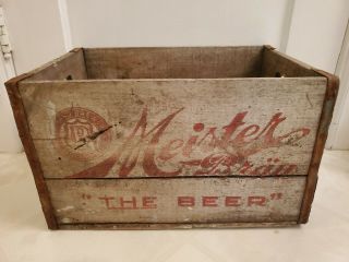 Vintage Wooden Crate Box Case " Meister Brau The Beer " Peter Hand Brewery Chicago