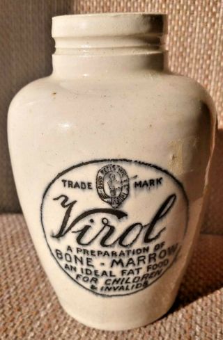 Vintage Virol Fat Stoneware Jar Price