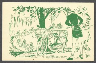 Girl Scout Postcard - Camp - 1945