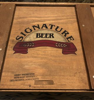 STROH ' S SIGNATURE BEER VINTAGE 80 ' S WOODEN CRATE DISPLAY BOX W/SIGNATURE 2