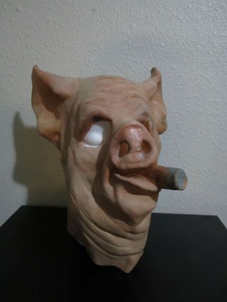 Distortions Unlimited Pig Mask Rubber 1990 Vintage Halloween Creepy Smoking Rare