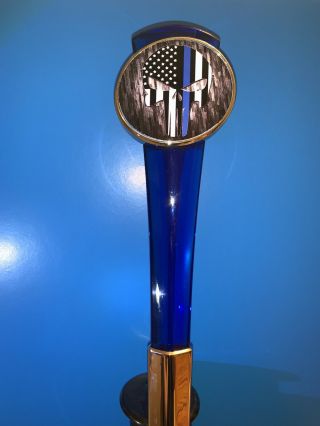 Thin Blue Line American Flag Punisher Nypd Beer Tap Keg Kegerator Handle,  Base