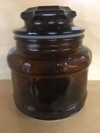 Wide Mouth Amber Apothecary Jar/bottle With Glass Stopper