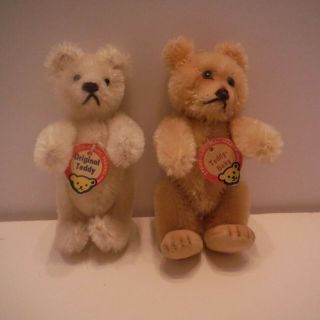 2 Vintage Steiff Mini Teddy Bears,  Jointed Arms And Legs,