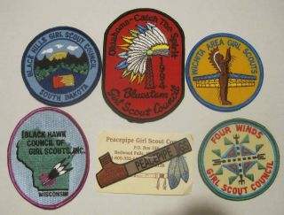 Girl Scout,  Group Of 6 Girl Scout Patches
