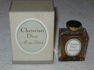 Vintage Christian Dior Perfume Bottle/box Miss Dior - 1 Oz/30 Ml - Open 3/4 Full