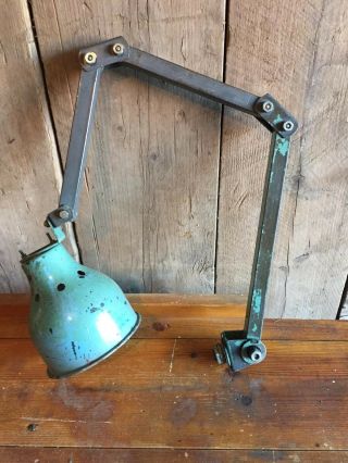 Vintage Memlite Machinist Engineers Angle Lamp Industrial Wall Desk Anglepoise