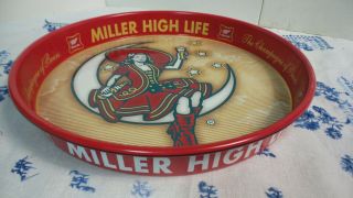 Euc 1999 Miller High Life Girl On The Moon Red Tray 13 " Vintage Vibrant Colors