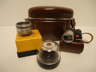 Vintage Kodak Retina Iic Rangefinder Camera W/case Extra Lens & Light Meter