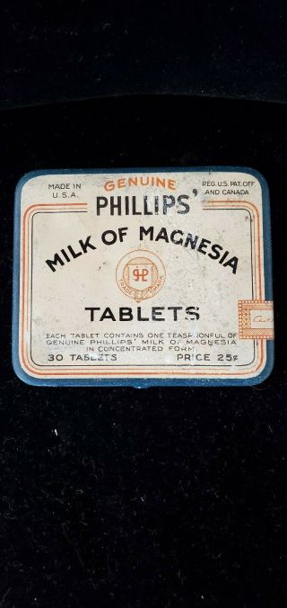 Vintage Phillips Milk Of Magnesia Pill Boxes
