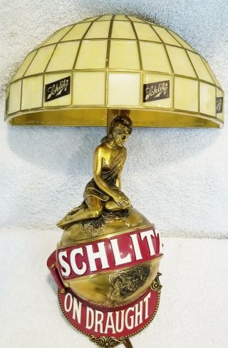 Vintage 1971 Schlitz Beer Sign Sconces Tiffany Ladies Bar Light Buy One 2nd