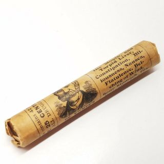 Antique Dr Kilmers Prompt Parilla Liver Pills Quack Medicine Paper Roll Box