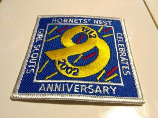 Girl Scout 90th Anniversary Patch 1912 - 2002 Hornet 