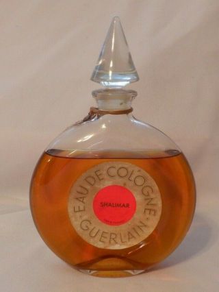 Vintage Shalimar Guerlain Eau De Cologne Paris France Xlarge Bottle Almost Full