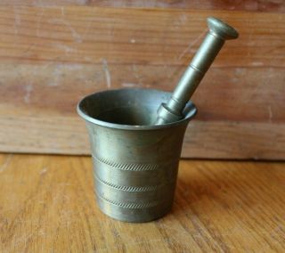 Brass Mortar And Pestle Vintage Mini Small Solid Brass Antique No Handles