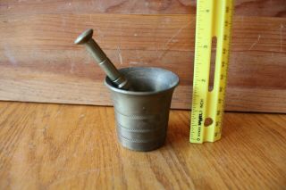 Brass Mortar and Pestle Vintage Mini Small Solid Brass Antique No Handles 2