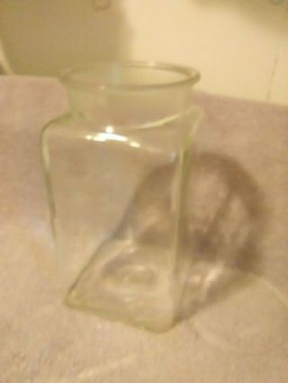 Antique Glass Drug Store Apothecary Candy Jar Frosted Rim,  Mold Circle - 9.  5 "