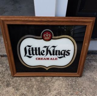 Vintage Little Kings Cream Ale Beer Framed Mirror Sign Man Cave Schoengling