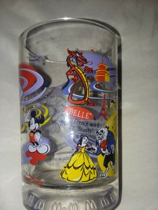 Mcdonalds Walt Disney World 100 Years Of Magic Glass Cup Buzz Epcot Belle