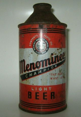 Old Menominee Champion Cone Top Beer Can Menominee Marinette,  Michigan