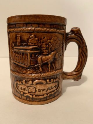 Walt Disney World Treasure Craft Wood Tree Trunk Collectible Souvenir Mug Horse