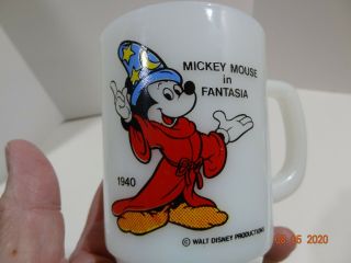 Anchor Hocking Disney Mickey Mouse In Fantasia 1940 Coffee Tea Mug Cup Pepsi