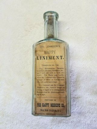 Antique Happy Liniment Bottle West Brighton S I York