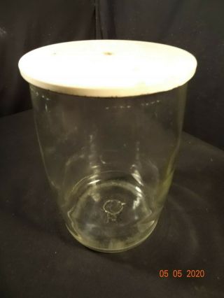 Antique Thomas Edison Electric Battery Glass Jar W/ Lid