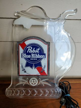 Vintage Pabst Blue Ribbon Lighted Beer Stein