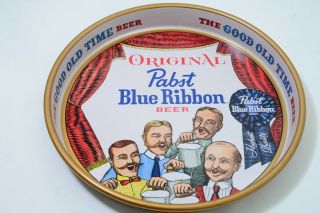 Vintage Pabst Blue Ribbon " Good Old Time " Metal Beer Tray 13 " Round (njl018272)