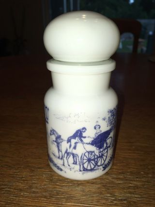 Apothecary Container White Milk Glass Made In Belgium /spice Jar