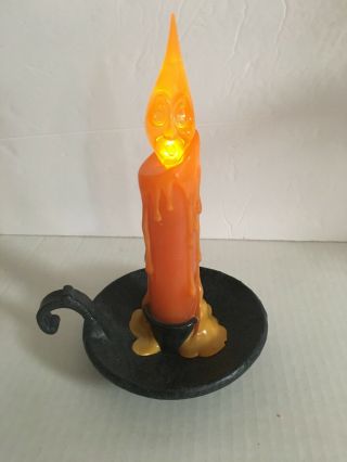 Vintage Hallmark Halloween Flickering Lighted Drip Candle Ghost Witch Face