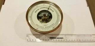 Antique F A Hardy & Co Tycos Vintage Brass Wall Weather Barometer 5 " Face