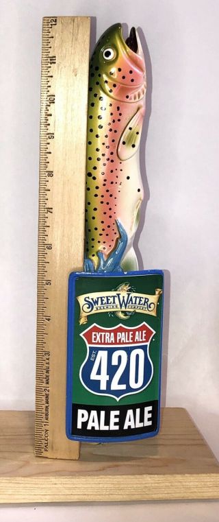 Sweet Water Brewing Co.  420 Extra Pale Ale Fish Beer Pull Tap Handle