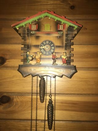 Vintage Parts/repair Cuendet Edelweiss Swiss Musical Movement Cuckoo Clock Read