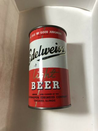 Edelweiss Beer 12oz Flat Top Can Schoenhofen Brewing Chicago,  Il Usbc 59 - 1