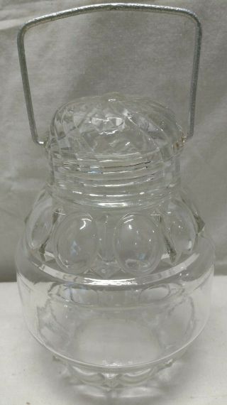 Antique Vintage Medical Dental Store Apothecary Glass Jar W/screw On Lid Round