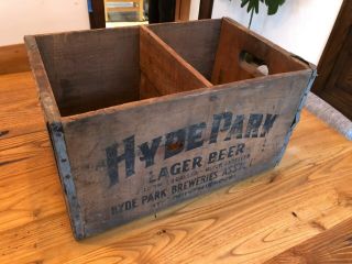 1920 ' s 1930 ' s HYDE PARK ANTIQUE BEER WOOD CRATE 3