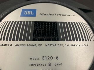 Vintage JBL E120 - 8 12 Inch Speaker 8 ohms “Stuck” Needs Reconing 3