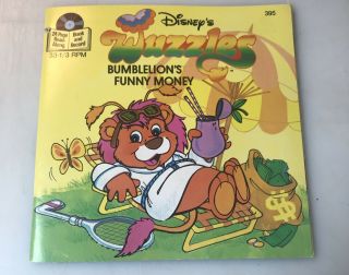 Disney Read Along Book And Record Wuzzles Bumblelion’s Funny Money