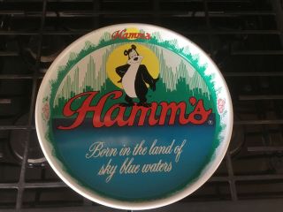 Hamm’s Beer Serving Tray 1981 Olympia Brewing Company Hamms Bear Metal Tray