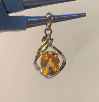 Vintage 14k Yellow Gold & Citrine Pendant,  1.  5 Grams,  All In