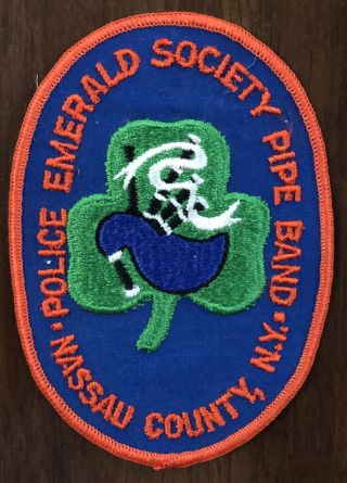 Nassau County,  York - Emerald Society Pipe Band Patch -