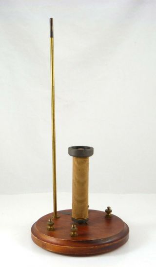 Antique Cenco Central Scientific Co.  Electrical Apparatus W/ Rod Coil Brass Wood