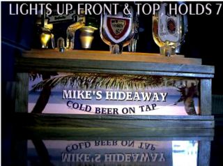 (multi Color Leds) Personalized Hideaway 7 Beer Tap Handle Display Bar Sign