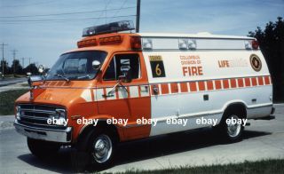 Columbus Oh Squad 6 1970s Dodge Tradesman Ambulance Fire Apparatus Print